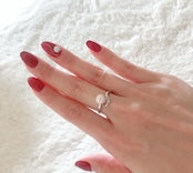 Pink pearl ring Akoya pearl